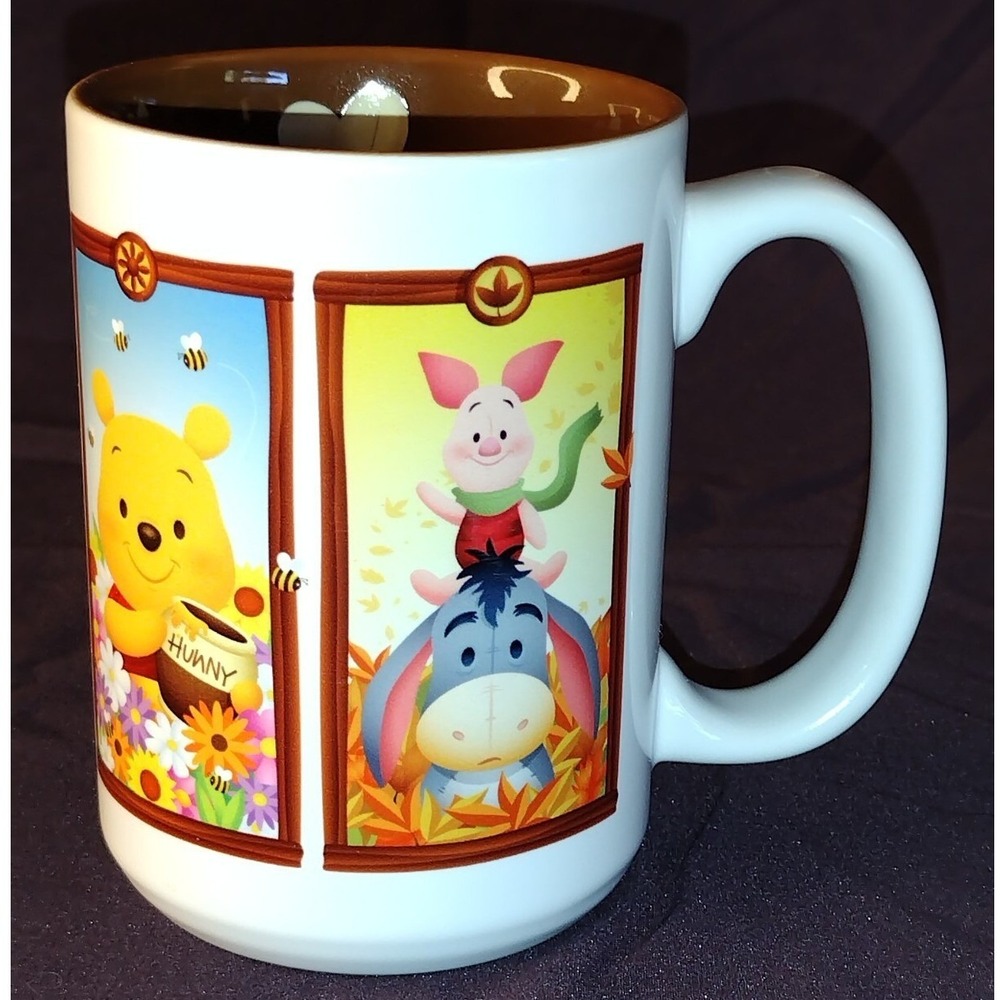 Disney Parks Winnie the Pooh 4 Seasons Coffee Mug Tigger Eyore Piglet Rabbit WDW